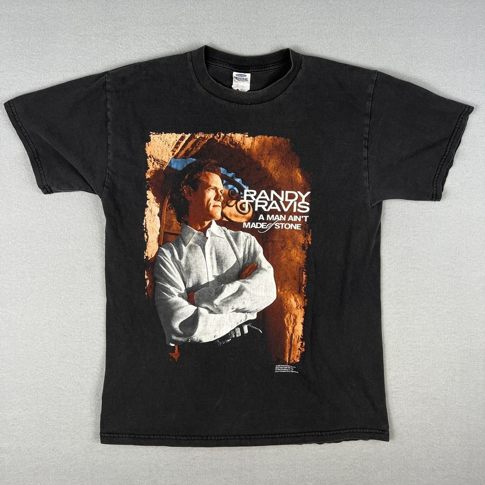 VTG Randy Travis Tour T Shirt FIts Medium Faded 2000s Country Music Band Tee Y2K